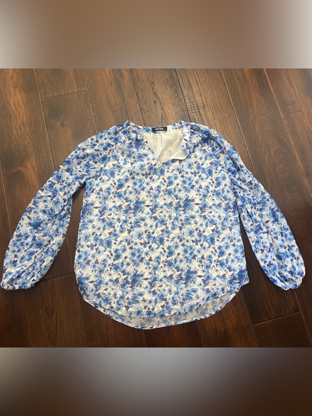 Blue Floral Blouse
